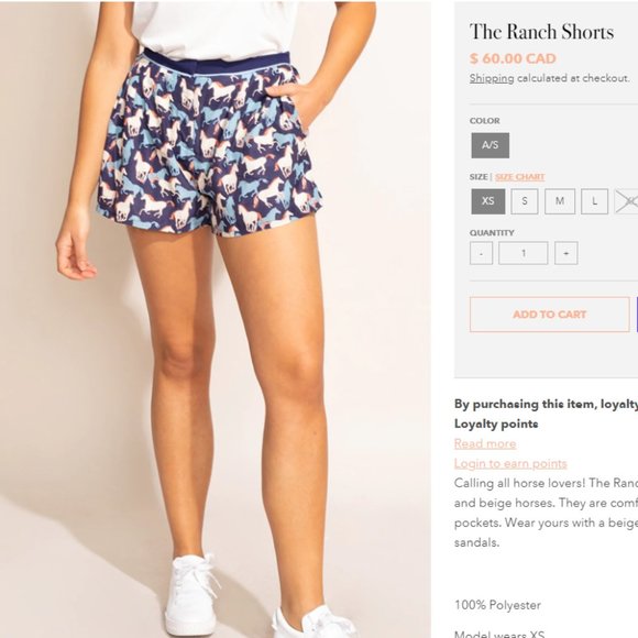 Pink Martini | The Ranch Short | Horse Print Silky Shorts - Picture 4 of 4